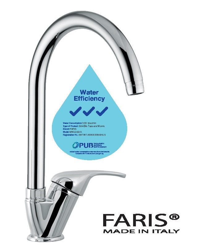 FARIS - MW-2460-A SINGLE LEVER SINK MIXER  - MADE IN ITALY