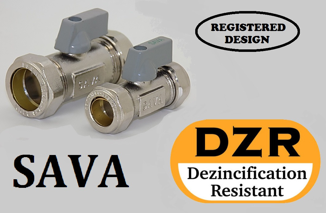 SAVA - MINI BALL VALVE - COMPRESSION 15 22 - CR BRASS