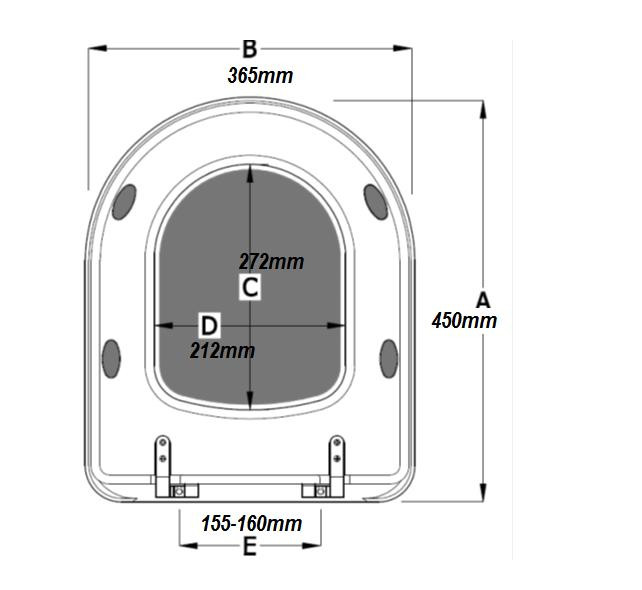 WC SEAT COVER DIMENSIONS