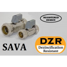 SAVA - MINI BALL VALVE - COMPRESSION 15 22 - CR BRASS